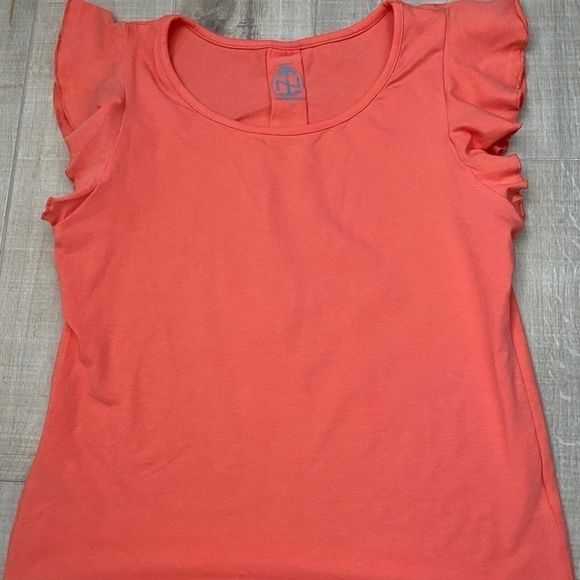 Tracy Negoshian Tops - Tracy Negoshian Sz M Ruffle Cap Sleeve Knit Top